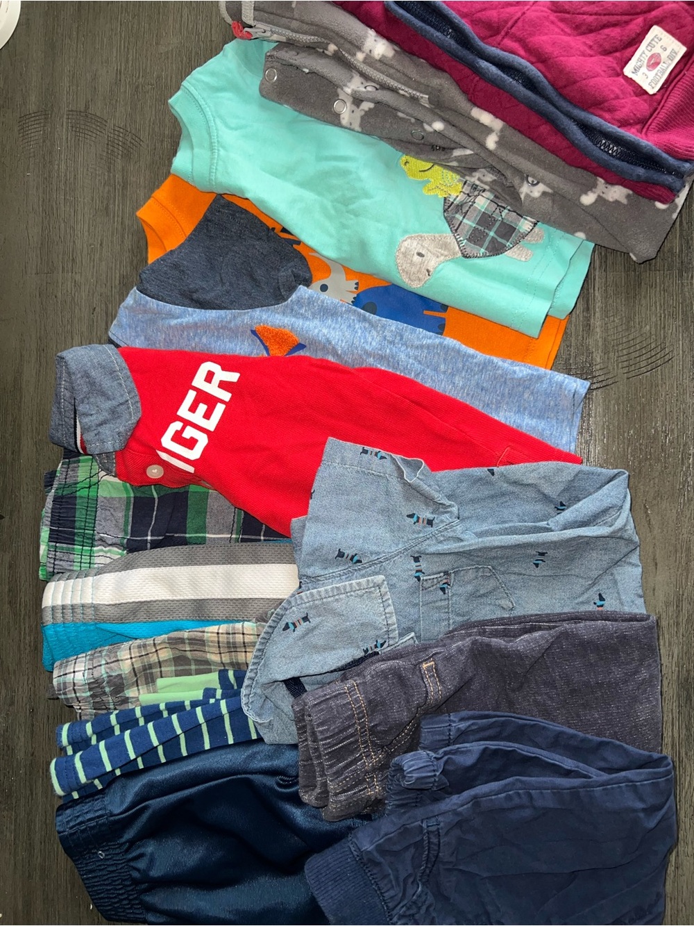 Mixed Boys' 12 month Clothing Bundle - Navy, Red, Teal, Gray & Green